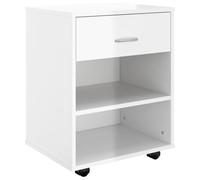 vidaXL Mobiletto con Ruote Bianco Lucido 46x36x59 cm Legno Multistrato