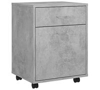 vidaXL Mobiletto con Ruote Grigio Cemento 45x38x54cm Legno Multistrato