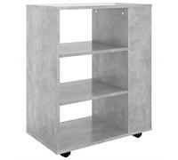 vidaXL Mobiletto con Ruote Grigio Cemento 60x35x75cm Legno Multistrato