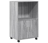 vidaXL Mobiletto con ruote – Grigio Sonoma 55x40x91 cm in truciolato – Schedario Casa/Ufficio