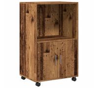 vidaXL Mobiletto con Ruote Legno Antico 55x40x91 cm Truciolato per Ufficio