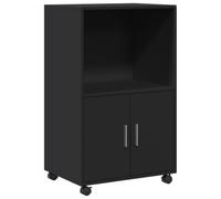 vidaXL Mobiletto con Ruote Nero 55x40x91 cm in Truciolato, schedario, armadietto per la casa, armadietto per Ufficio, armadietto per Ufficio