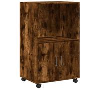vidaXL Mobiletto con Ruote Rovere Fumo 55x40x91 cm in Truciolato, schedario, armadietto per la casa, armadietto per Ufficio, armadietto per Ufficio