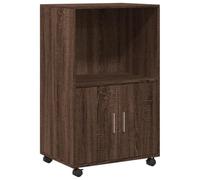 vidaXL Mobiletto con Ruote Rovere Marrone 55x40x91 cm in Truciolato, schedario, armadietto per la casa, armadietto per Ufficio, armadietto per Ufficio