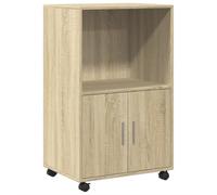 vidaXL Mobiletto con Ruote Rovere Sonoma 55x40x91 cm in Truciolato, schedario, armadietto per la casa, armadietto per Ufficio, armadietto per Ufficio