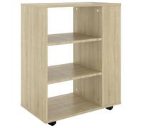 vidaXL Mobiletto con Ruote Rovere Sonoma 60x35x75 cm Legno Multistrato