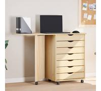 vidaXL Mobiletto con Scrivania con ruota MOSS Vernice trasparente