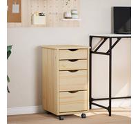 vidaXL Mobiletto con Scrivania con ruota MOSS Vernice trasparente