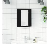 vidaXL Mobiletto con specchio a LED per bagno Rovere Nero 40x12x45 cm
