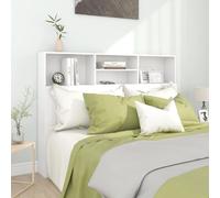 AX Testiera Letto Bianco 140x19x103.5cm Libreria Testata Pregiato Legno + 811862