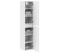 vidaXL Mobiletto da Bagno a Muro Bianco Lucido 33 x 34,5 x 160 cm,