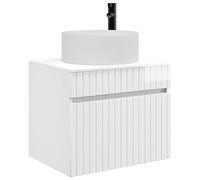 vidaXL Mobiletto da Bagno a Muro Bianco Lucido 59 x 44,5 x 50 cm,
