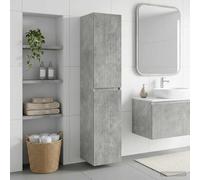 vidaXL Mobiletto da Bagno a Muro Grigio Cemento 33 x 34,5 x 160 cm