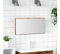 vidaXL Mobiletto da Bagno con Luci a LED in Legno Vecchio 80x37 cm