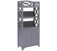 VIDAXL - Mobiletto da Bagno Grigio 46x24x116 cm in Legno di Paulownia