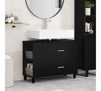 vidaXL Mobiletto da bagno Nero 80 x 35 x 60 cm Legno ingegnerizzato