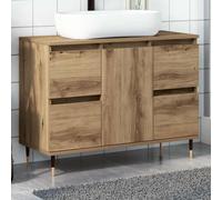vidaXL Mobiletto da Bagno Rovere Artigianale 80x33x60 cm in Truciolato