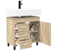 vidaXL Mobiletto da bagno Rovere Sonoma 60 x 35 x 60 cm, Mobile da bagno moderno, ripostiglio contemporaneo, sotto lavabo, salvaspazio per organizzare la casa