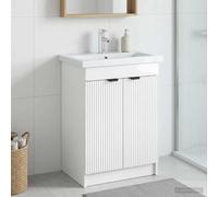 vidaXL Mobiletto da bagno sotto il lavello Bianco Lucido, Mobile Bagno, Design Moderno, Ampio Spazio, Sotto Lavabo, Mobili Funzionali, Elegante per l'Organizzazione Casa
