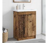 vidaXL Mobiletto da bagno sotto il lavello Legno antico, Mobile Bagno, Design Moderno, Ampio Spazio, Sotto Lavabo, Mobili Funzionali, Elegante per l'Organizzazione Casa