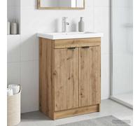 vidaXL Armadietto sottolavello in rovere artigianale, mobile da bagno, design moderno, ampio spazio, sotto il lavello, funzionale ed elegante per organizzare la tua casa