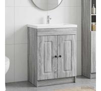vidaXL Mobiletto da bagno sotto il lavello Sonoma grigio