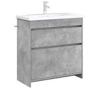 vidaXL Mobiletto da Bagno Sotto Lavabo Grigio Cemento,