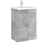 vidaXL Mobiletto da Bagno Sotto Lavabo Grigio Cemento,