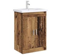 vidaXL Mobiletto da Bagno Sotto Lavabo Legno antico,