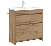 vidaXL Mobiletto da Bagno Sotto Lavabo Rovere Artigianale,