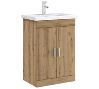 vidaXL Mobiletto da Bagno Sotto Lavabo Rovere Artigianale,