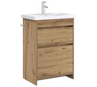 vidaXL Mobiletto da Bagno Sotto Lavabo Rovere Artigianale,