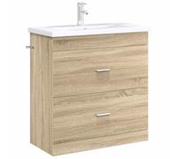 vidaXL Mobiletto da Bagno Sotto Lavabo Rovere Sonoma,