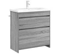 vidaXL Mobiletto da Bagno Sotto Lavabo Sonoma grigio,