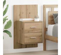 vidaXL Mobiletto da comodino a parete 2 pcs Rovere artigianale