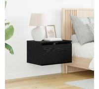 vidaXL Mobiletto da comodino a parete 2 pz Rovere Nero 50 x 36 x 30 cm