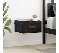 vidaXL Mobiletto da comodino a parete 35 x 35 x 20 cm Rovere Nero