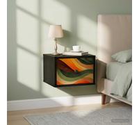 vidaXL Mobiletto da comodino a parete BONN Rovere Nero 36 x 33 x 25 cm