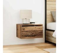 vidaXL Mobiletto da comodino a parete con cassetto 2 pcs Legno vecchio