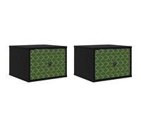 vidaXL Mobiletto da comodino a parete GELEEN 2 pz Rovere Nero