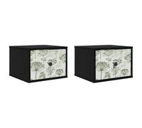 vidaXL Mobiletto da comodino a parete GOTHA 2 pz Rovere Nero