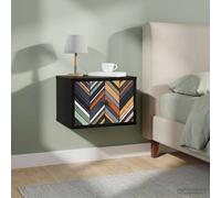 vidaXL Mobiletto da comodino a parete OMMEN 2 pz Rovere Nero