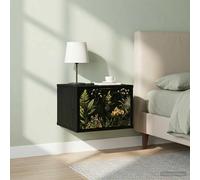 vidaXL Mobiletto da comodino a parete RHENEN 2 pz Rovere Nero