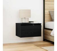 vidaXL Mobiletto da comodino a parete Rovere nero 50 x 36 x 30 cm