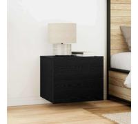 vidaXL Mobiletto da comodino a parete Rovere nero 50 x 39 x 41 cm
