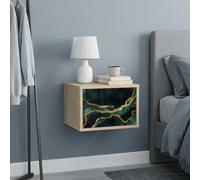 vidaXL Mobiletto da comodino a parete WIJHE Rovere Sonoma