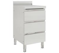 vidaXL Mobiletto da cucina commerciale con 3 cassetti in acciaio inox