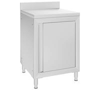 vidaXL Mobiletto da Cucina Commerciale in Acciaio Inox 60x60x96 cm