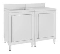 VIDAXL - Mobiletto da Cucina con Lavandino in Acciaio Inox 120x60x96 cm