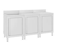 VIDAXL - Mobiletto Da Cucina Con Lavandino In Acciaio Inox 180x60x96 Cm